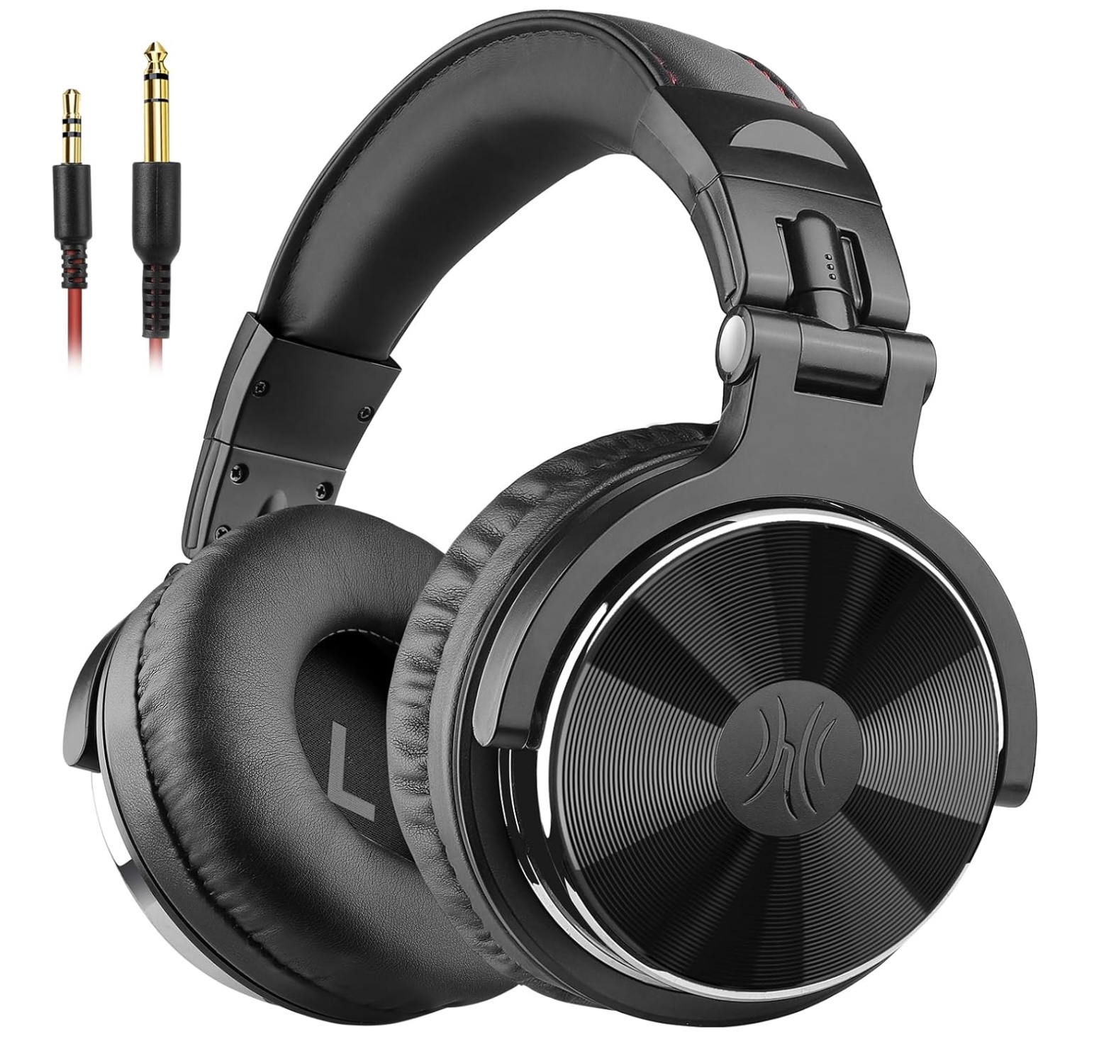 OneOdio Wired Over Ear Headphones Hi-Res Studio Monitor & Mixing DJ Stereo Headsets with 50mm Drivers and 1/4 to 3.5mm Jack for AMP Computer Recording Podcast Keyboard Guitar Laptop - Black