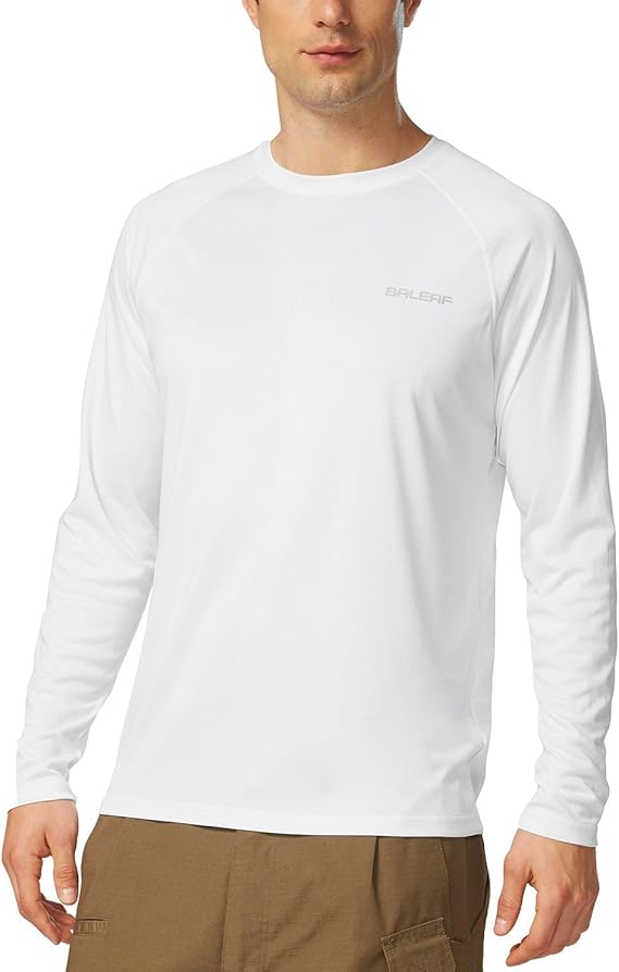 baleaf Men's Sun Protection Shirts UV SPF UPF 50+ Long Sleeve Rash Guard Fishing Running Quick Dry Lightweight