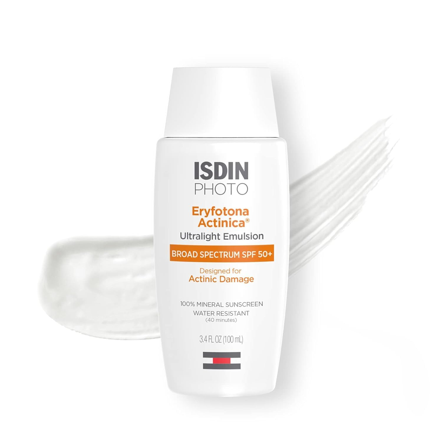 ISDIN Eryfotona Actinica - Protector solar de óxido de zinc y 100% mineral de amplio espectro SPF 50+, sin fundición blanca, adecuado para pieles sensibles