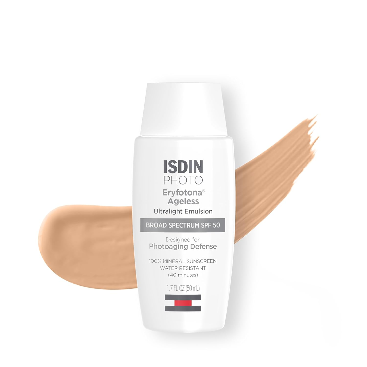 ISDIN Eryfotona Ageless Protector solar óxido de zinc y protector solar 100% mineral tintado SPF 50+